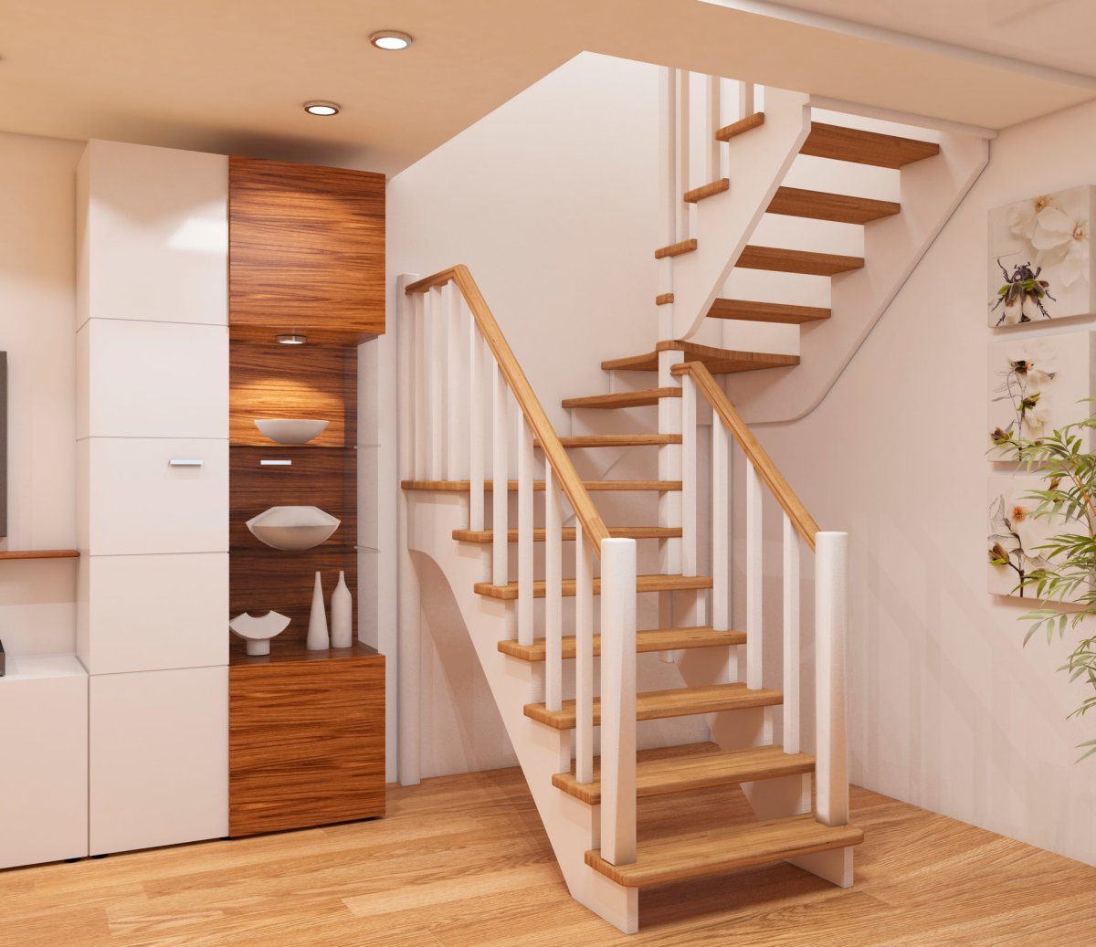 Лестница межэтажная двухмаршевая