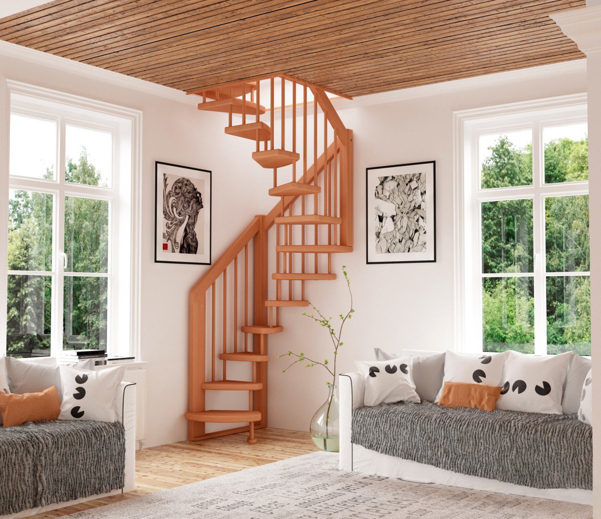 Лестница деревянная лв-1.0