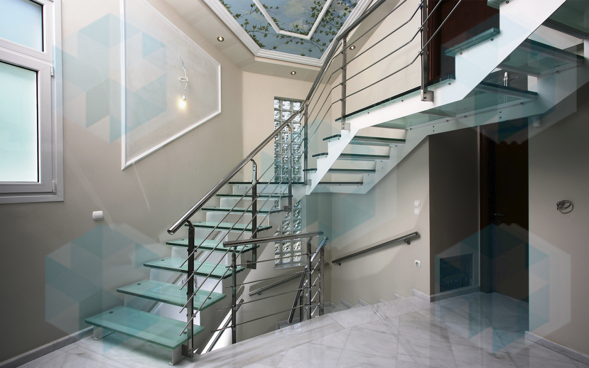 Красивые стеклянные лестницы
