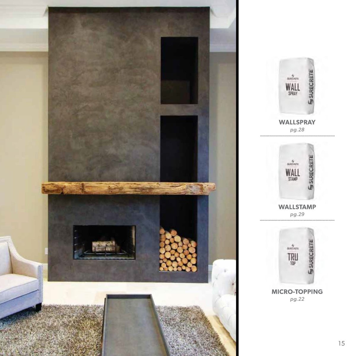 Декоративная штукатурка на камине