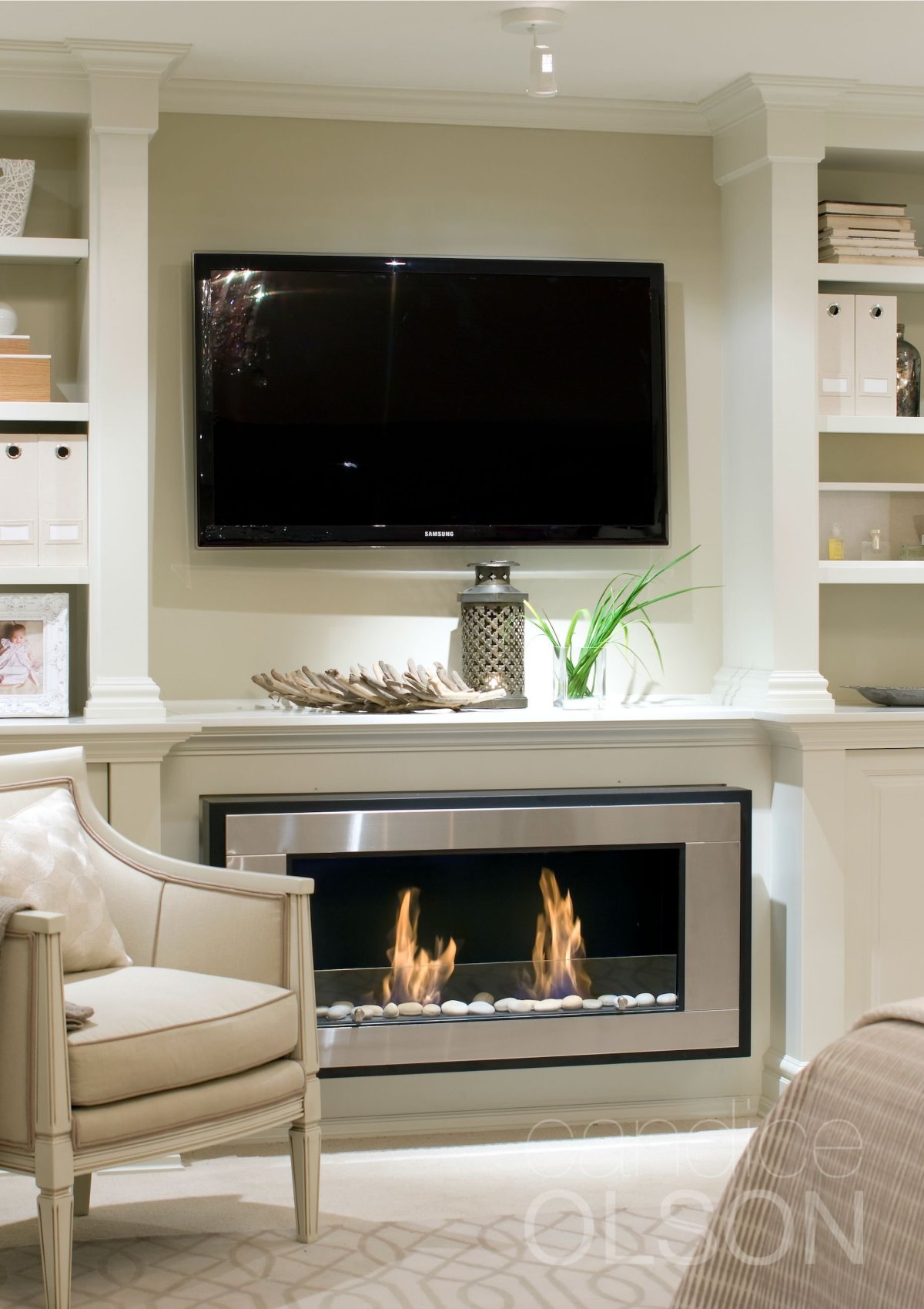 Гостиная с электрическим камином