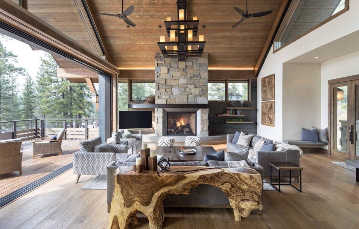 Одноэтажный фахверк Шале интерьер