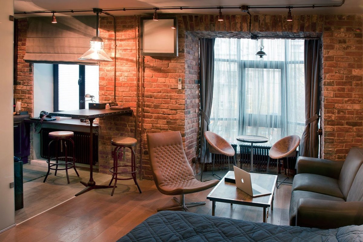 Шторы в стиле лофт