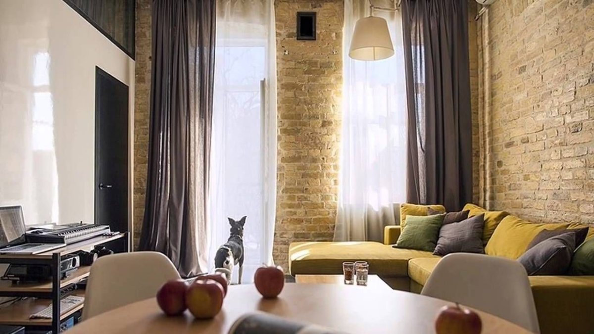 Шторы лофт в интерьере