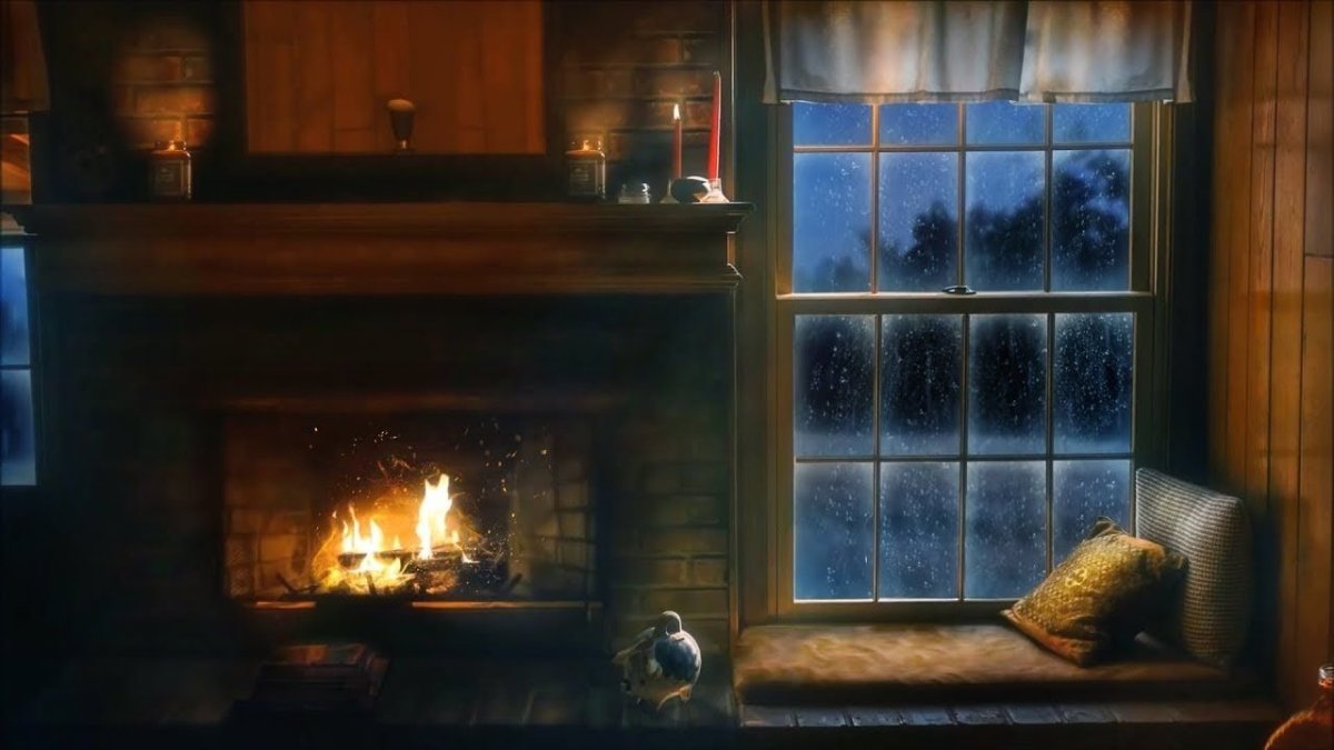 Старинная комната с камином