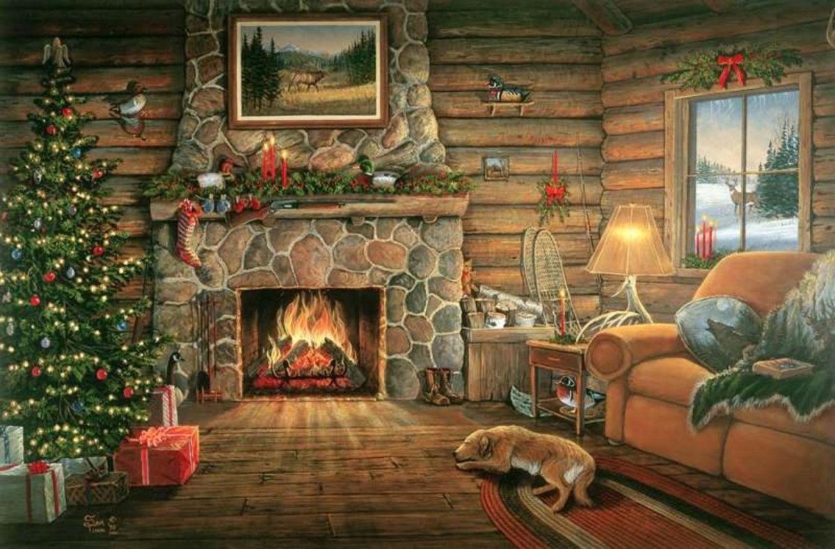 Уютный домик с камином