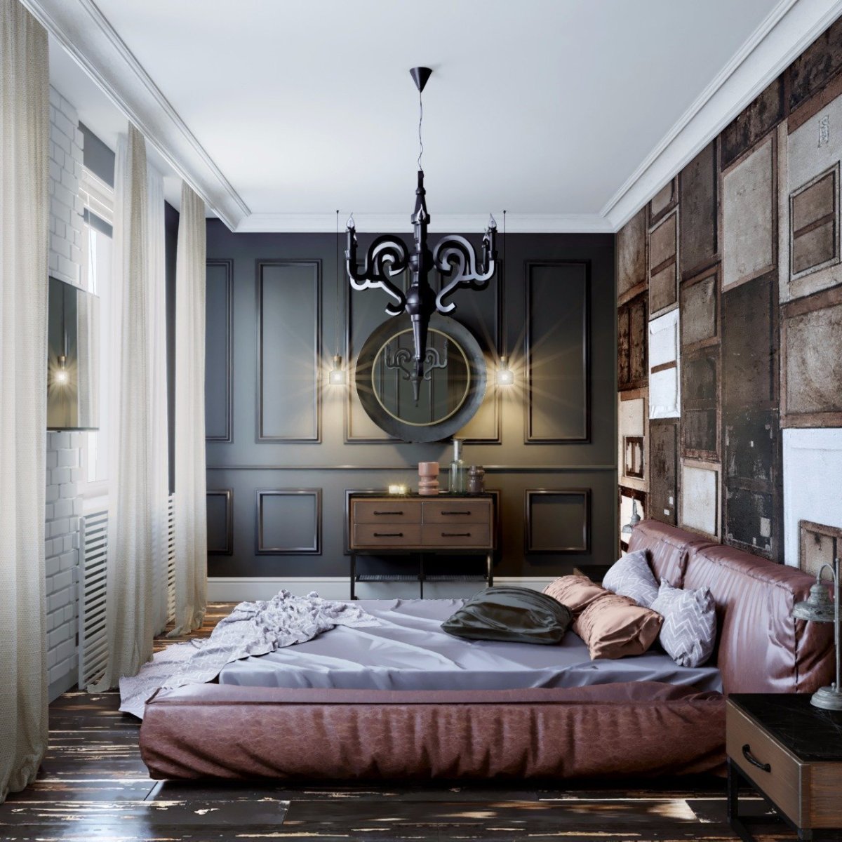 Гостиная лофт и Неоклассика