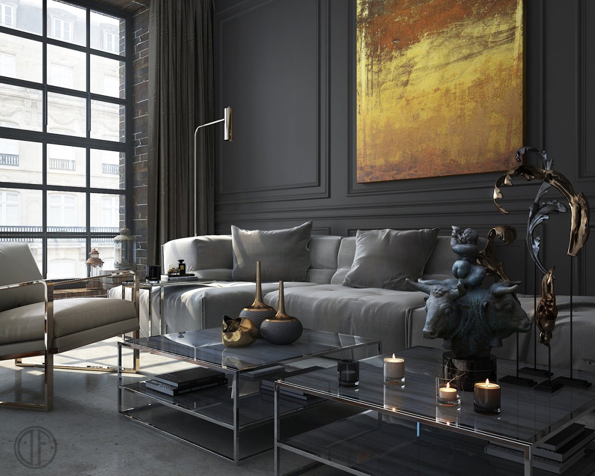 Темный интерьер