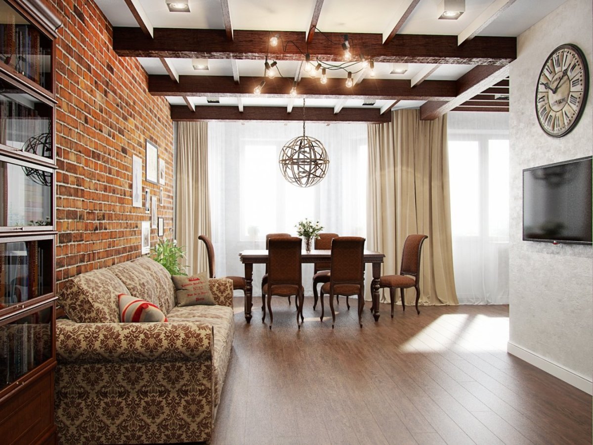 Лофт с элементами классики в интерьере