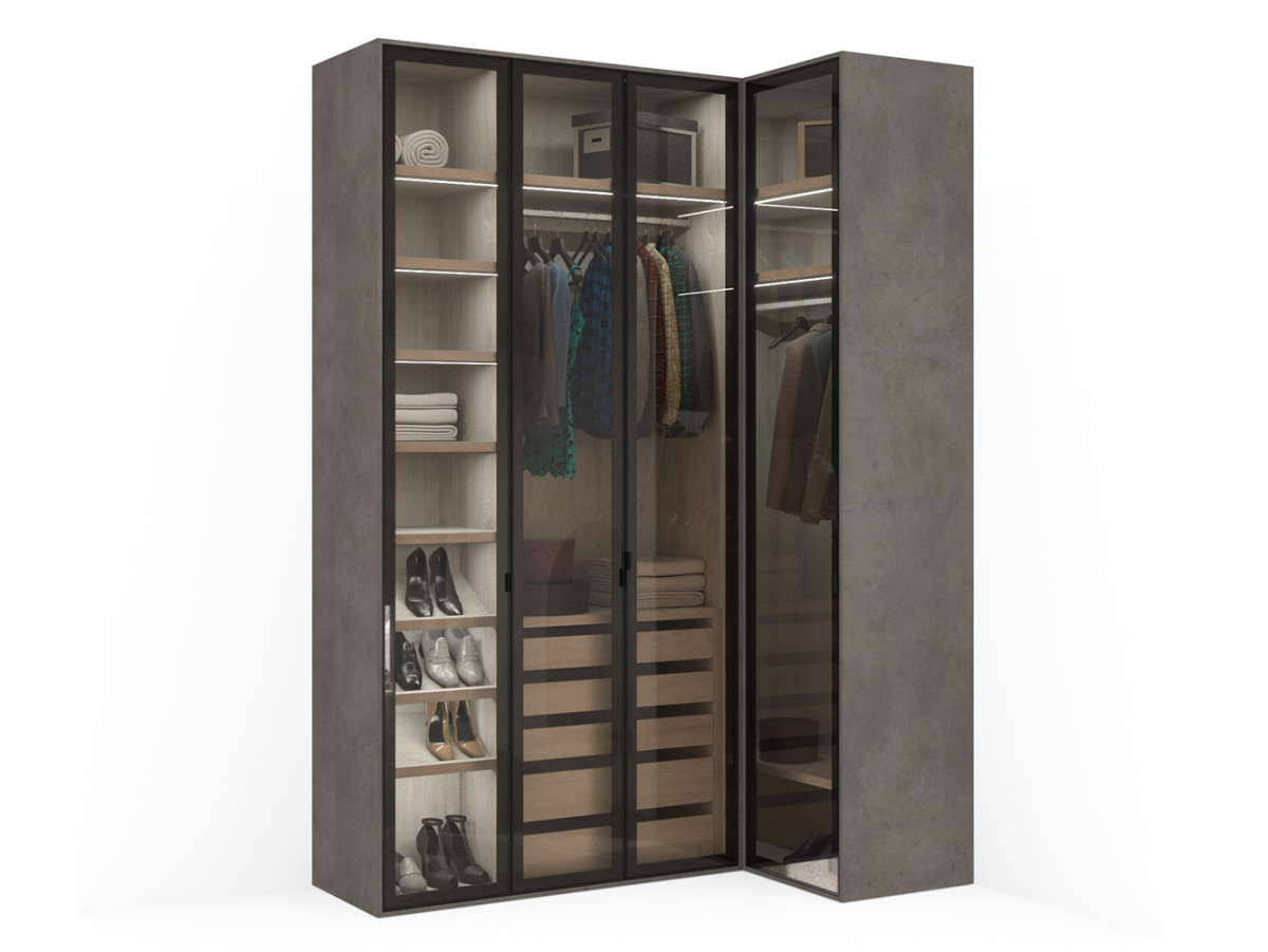 Угловой шкаф в стиле лофт