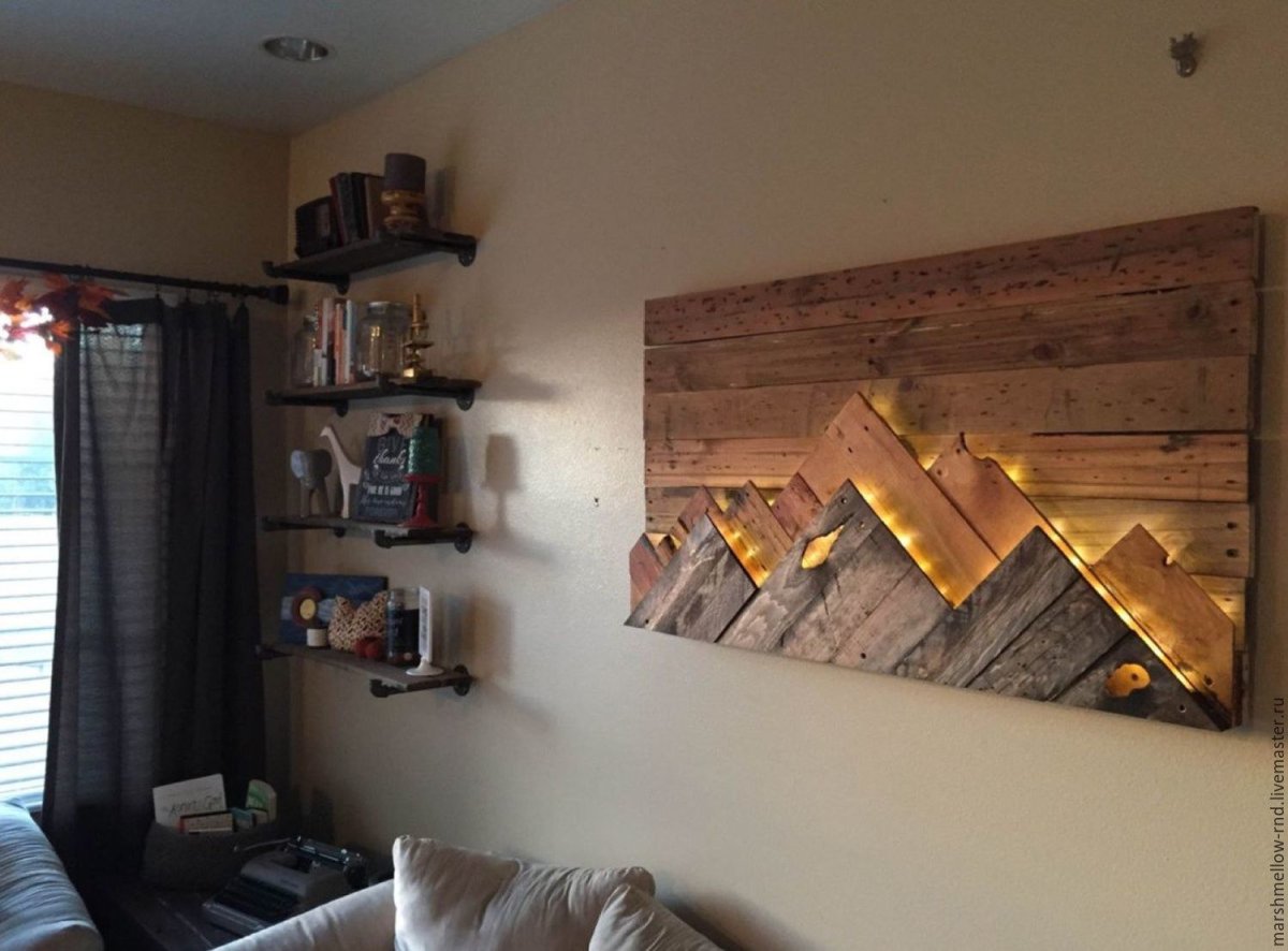 Декор стен из деревянных планок
