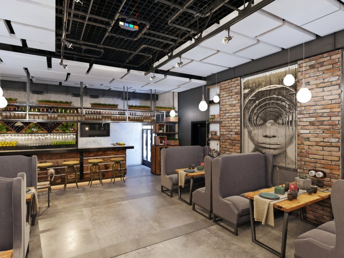 Лофт интерьер кафе ресторан