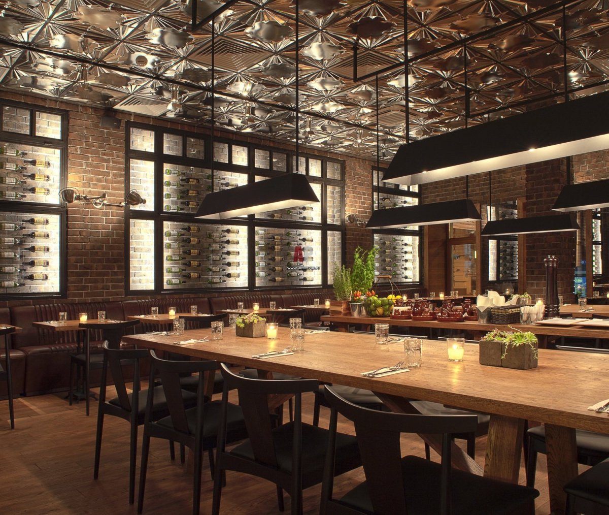 Интерьер ресторана в стиле лофт