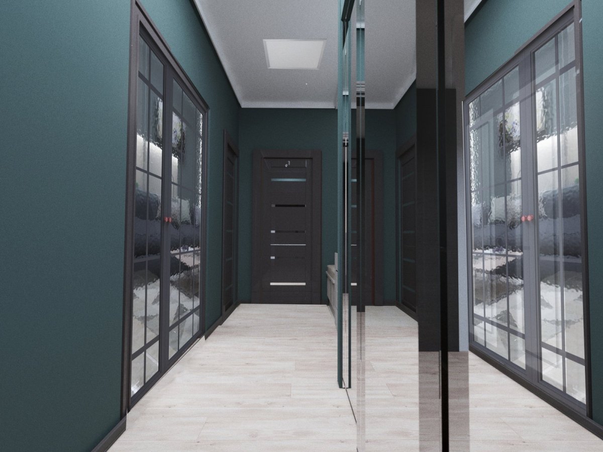 Серо зеленая прихожая