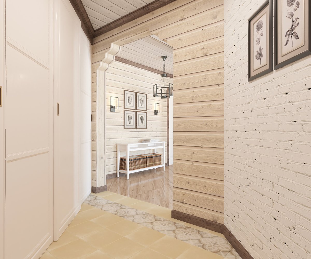 Вагонка в интерьере прихожей