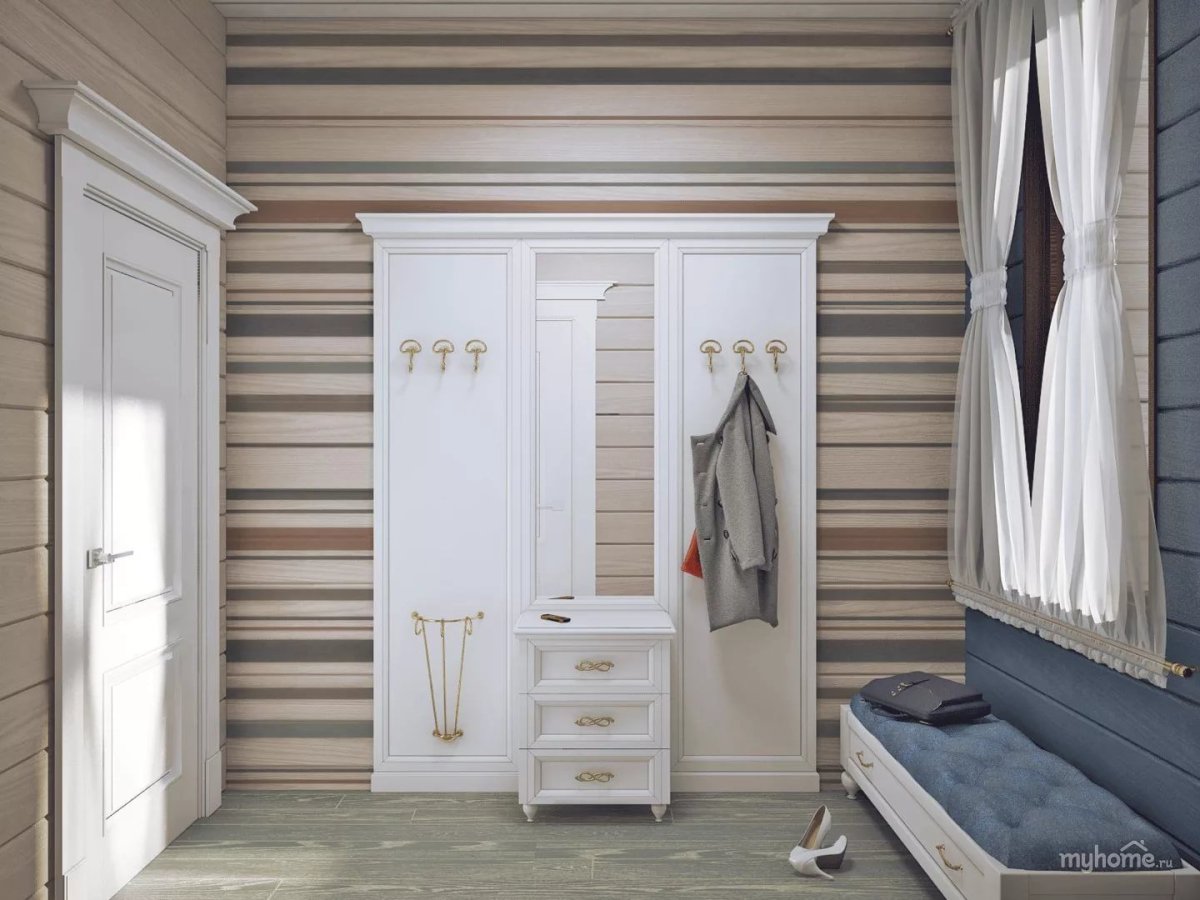 Прихожая обшитая вагонкой