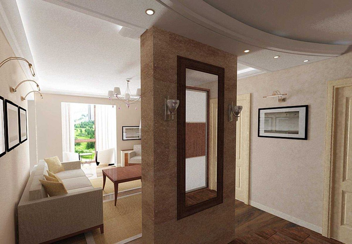 Зал совмещенный с прихожей