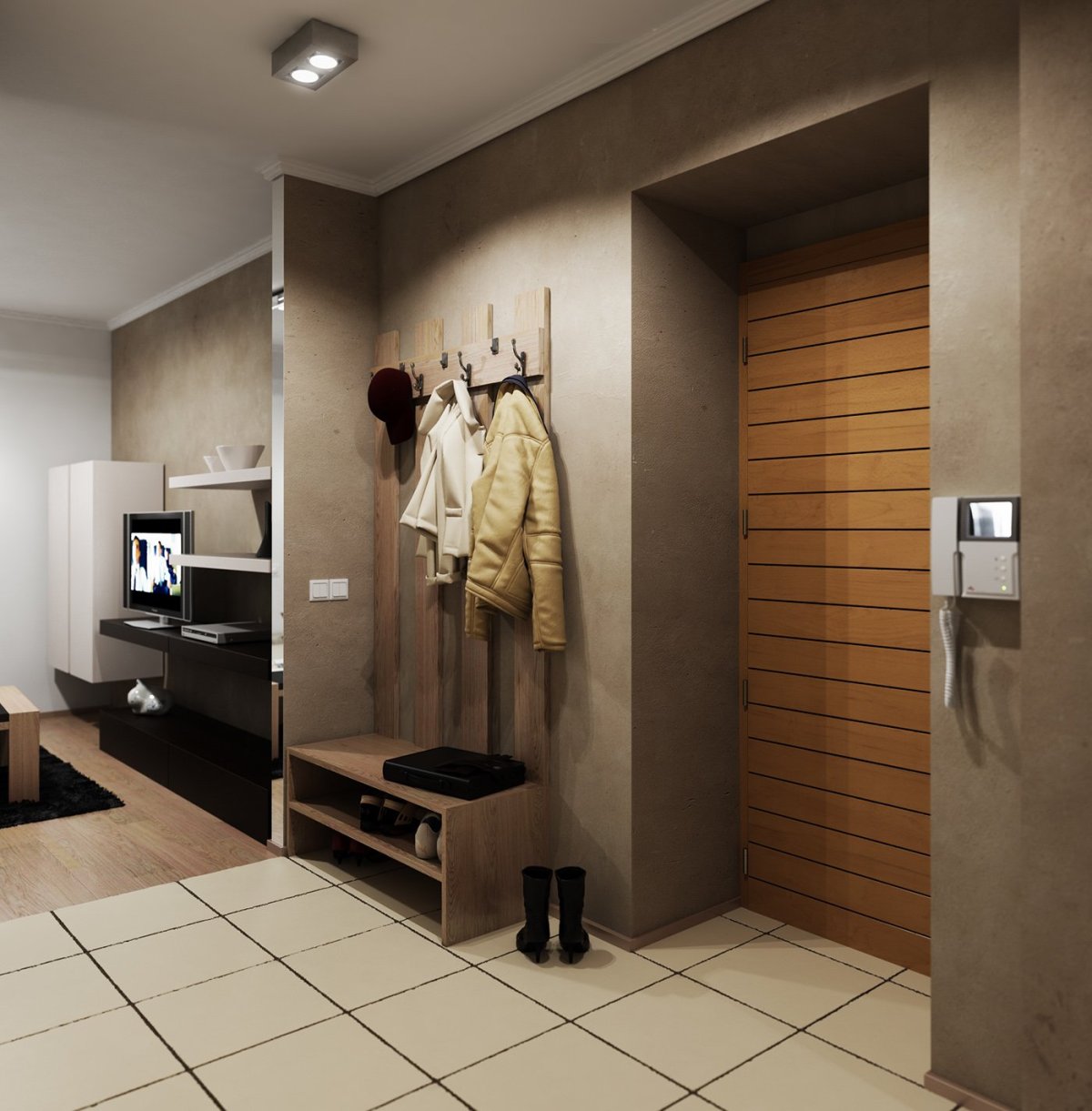 Гостиная в коридоре