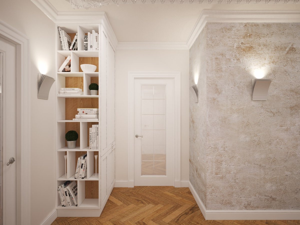 Декоративная штукатурка в интерьере прихожей