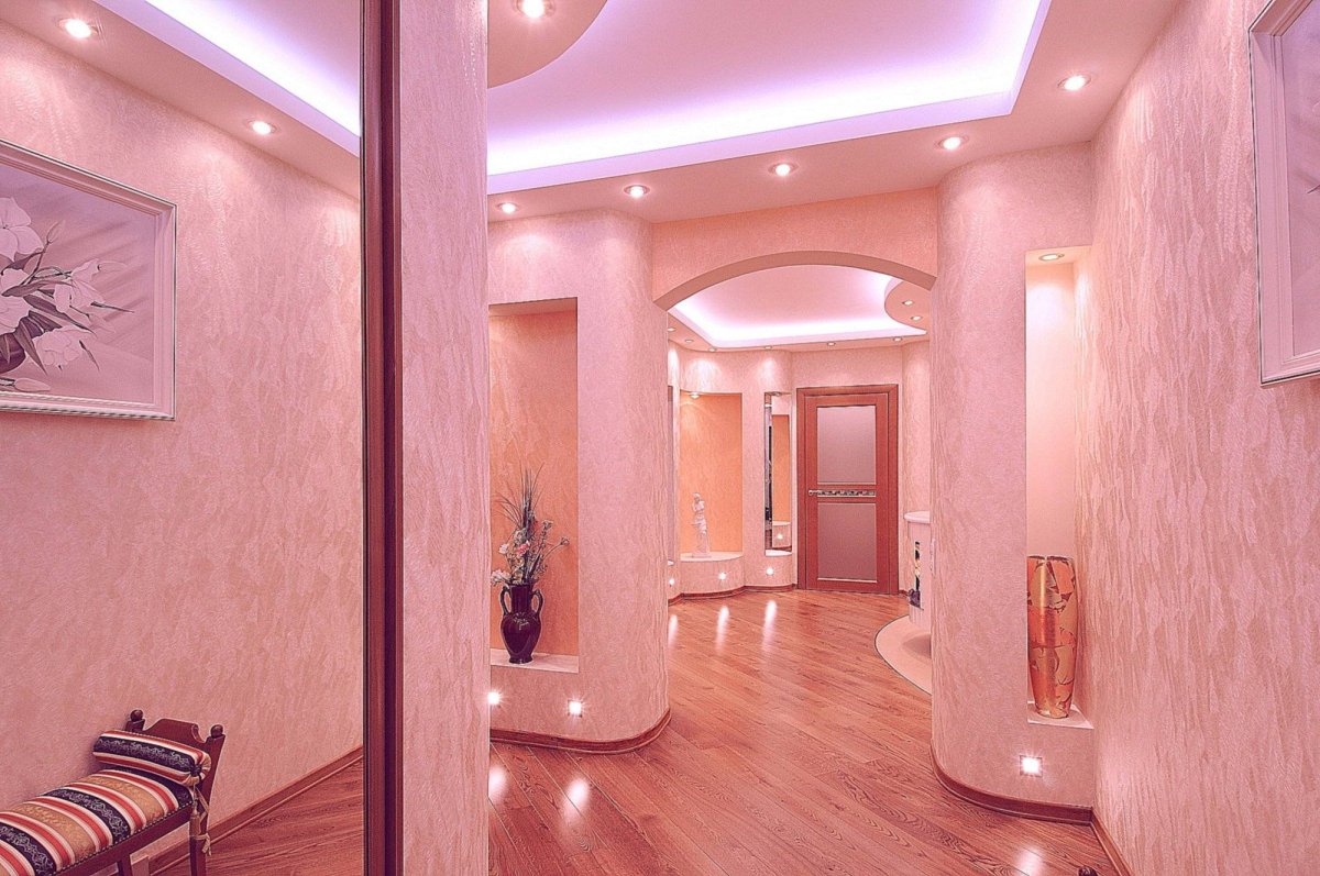 Отделка коридора декоративной штукатуркой
