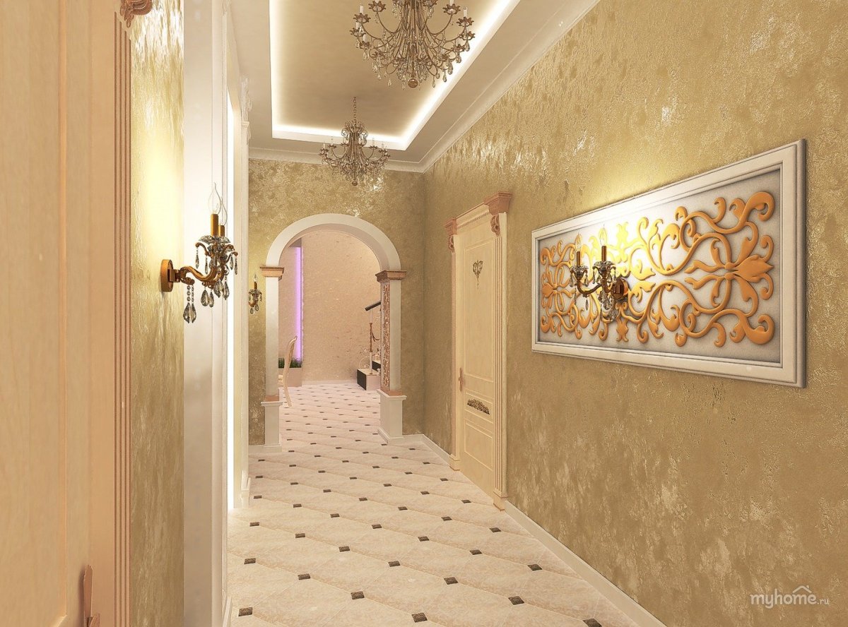 Декоративная штукатурка для стен в коридоре