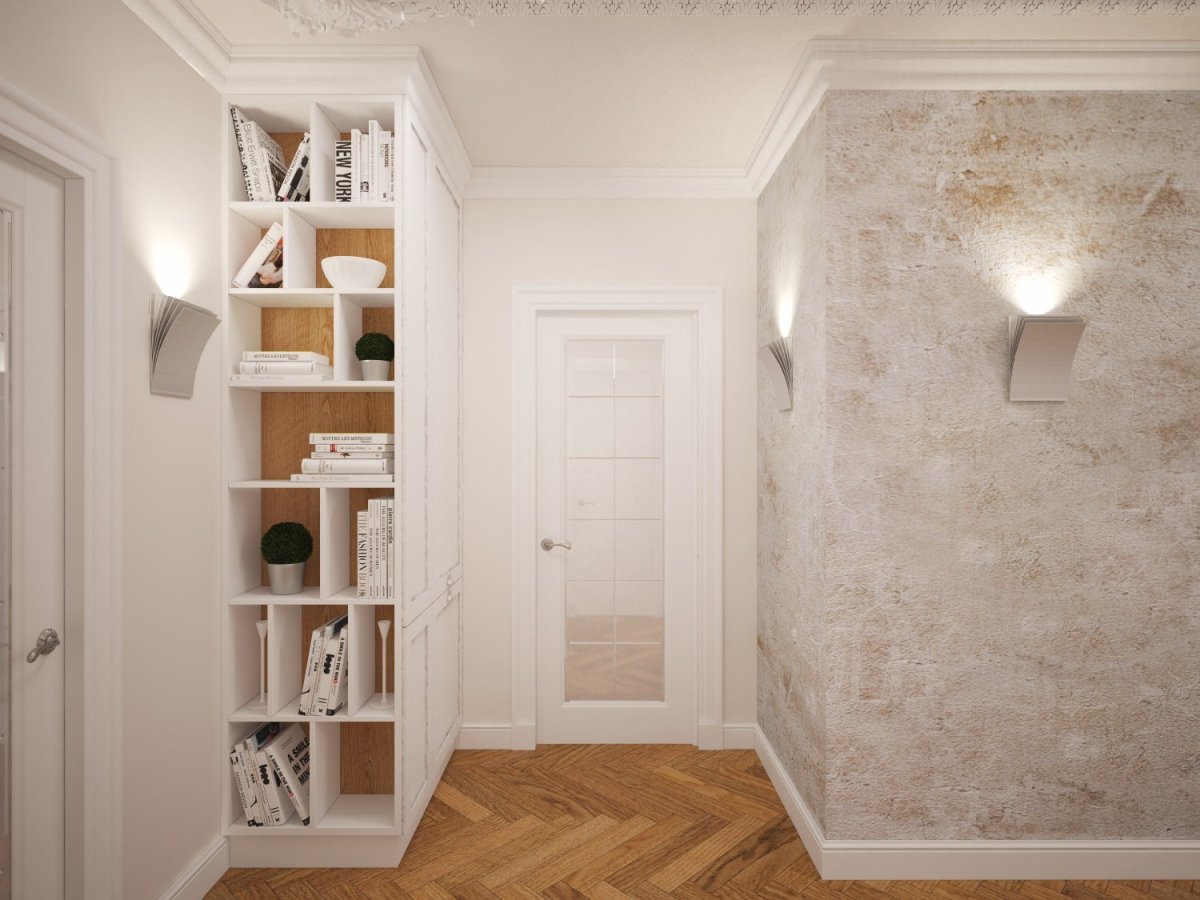 Декоративная штукатурка в интерьере прихожей