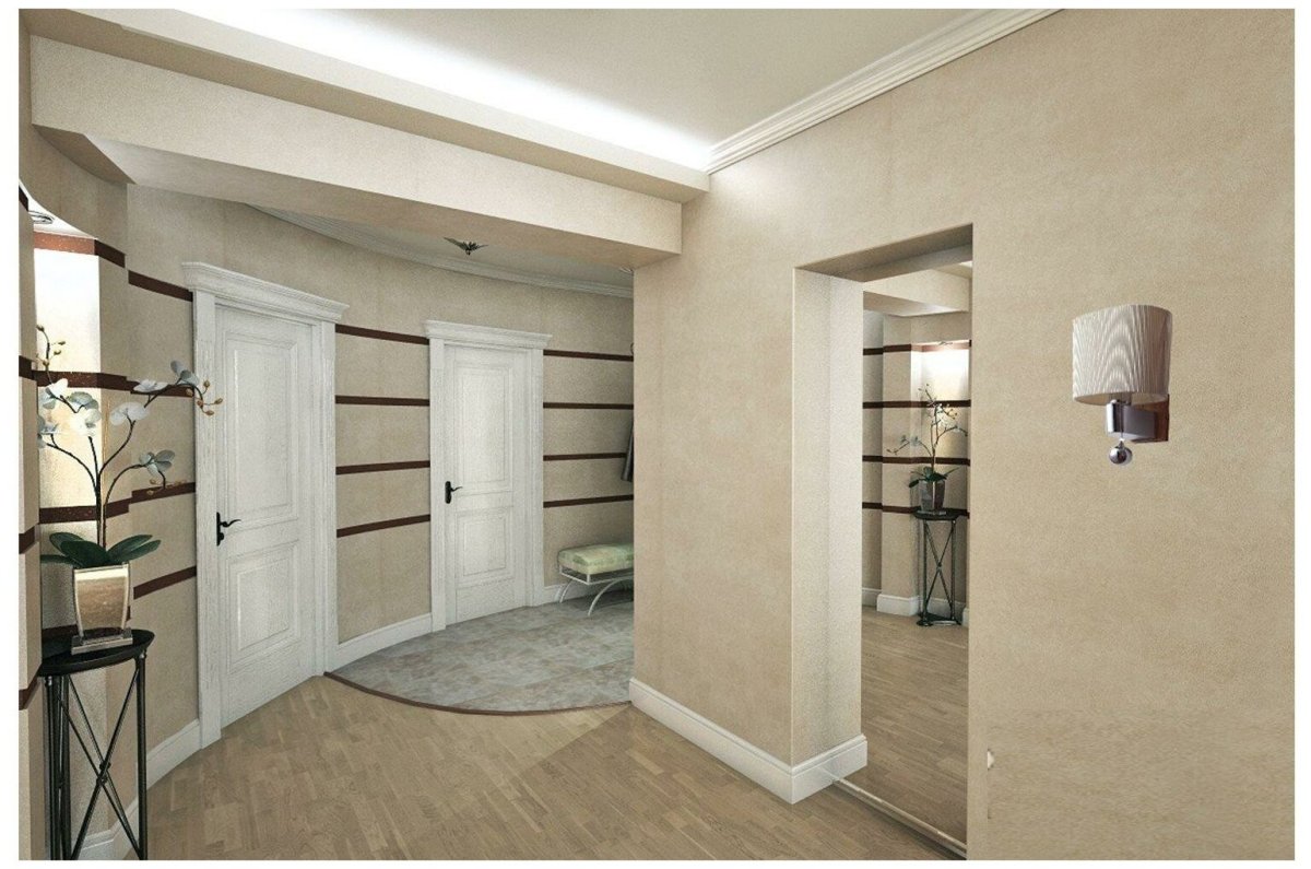 Декоративная штукатурка в интерьере коридора