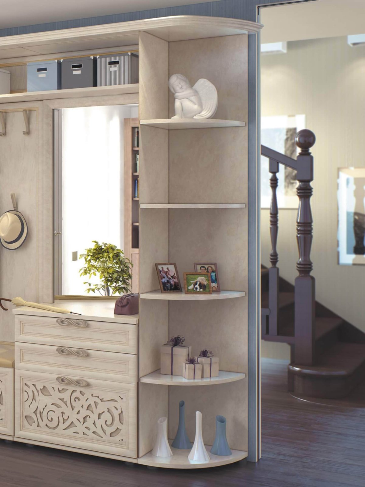 Прихожая Александрия комплектация № 1 (кожа Ленто)