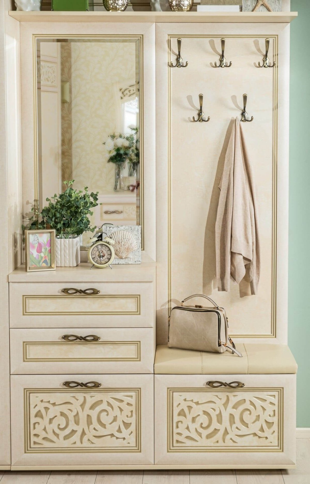 Прихожая Александрия комплектация № 1 (кожа Ленто)