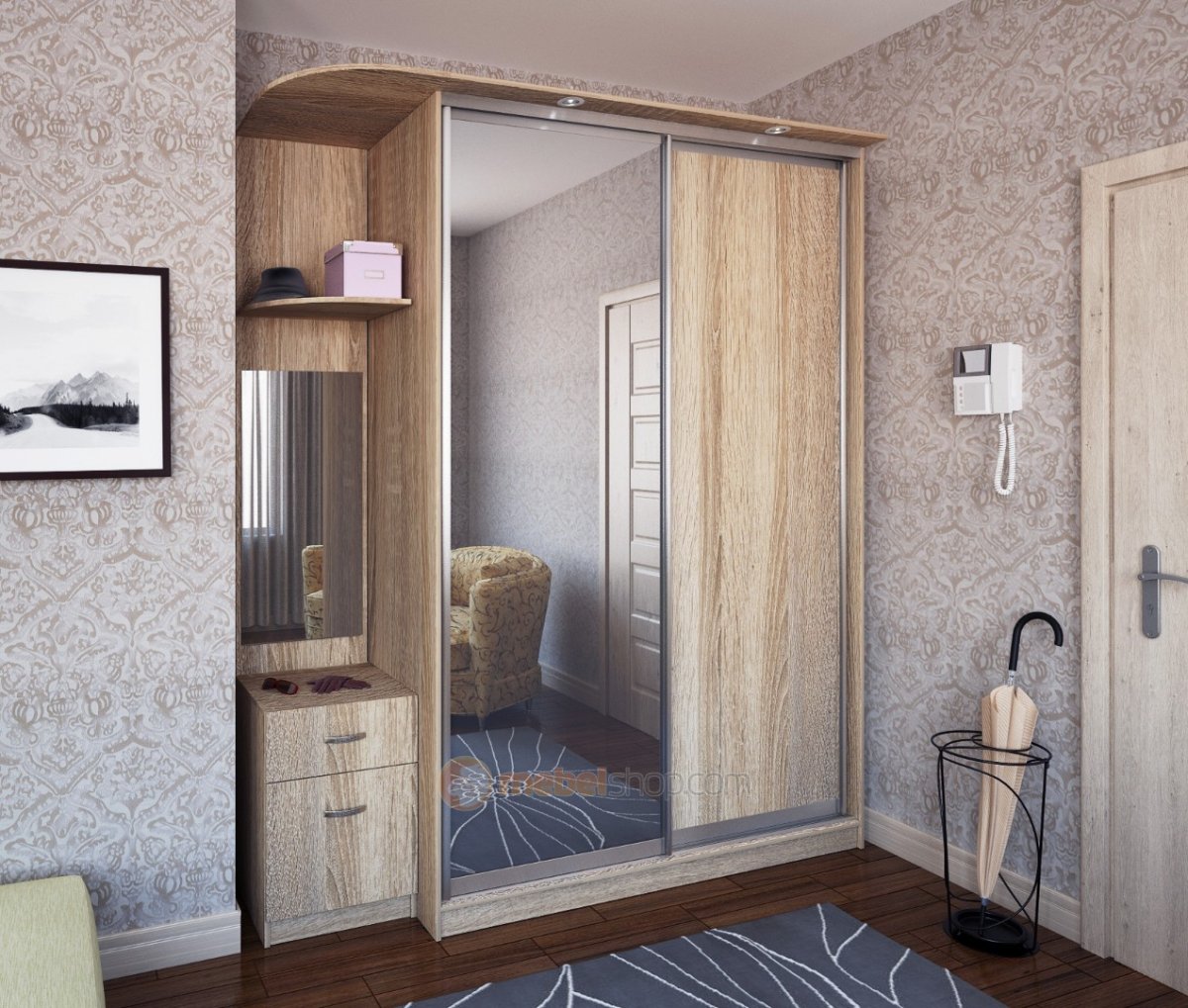 Прихожка с зеркалом шкаф купе