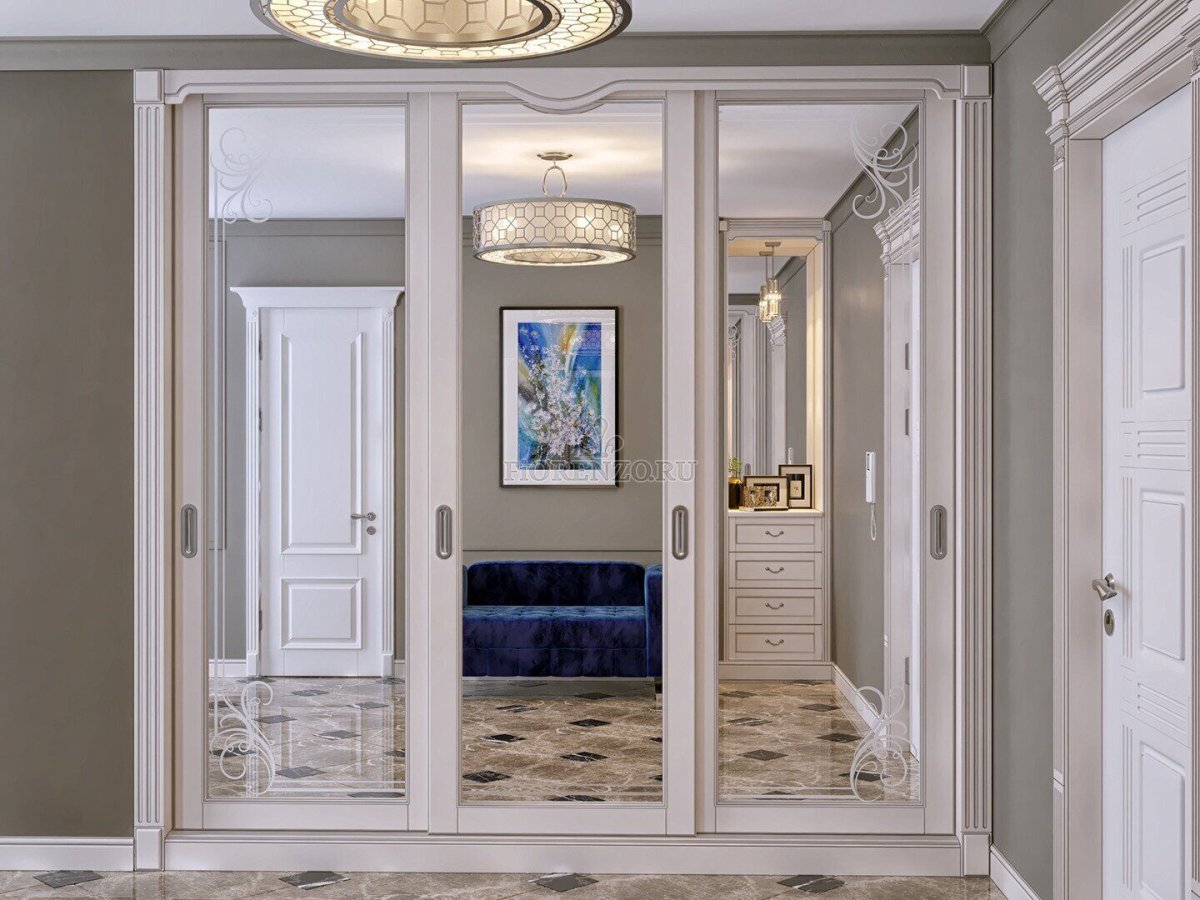 Шкаф прихожая "Неоклассика" цвет патина