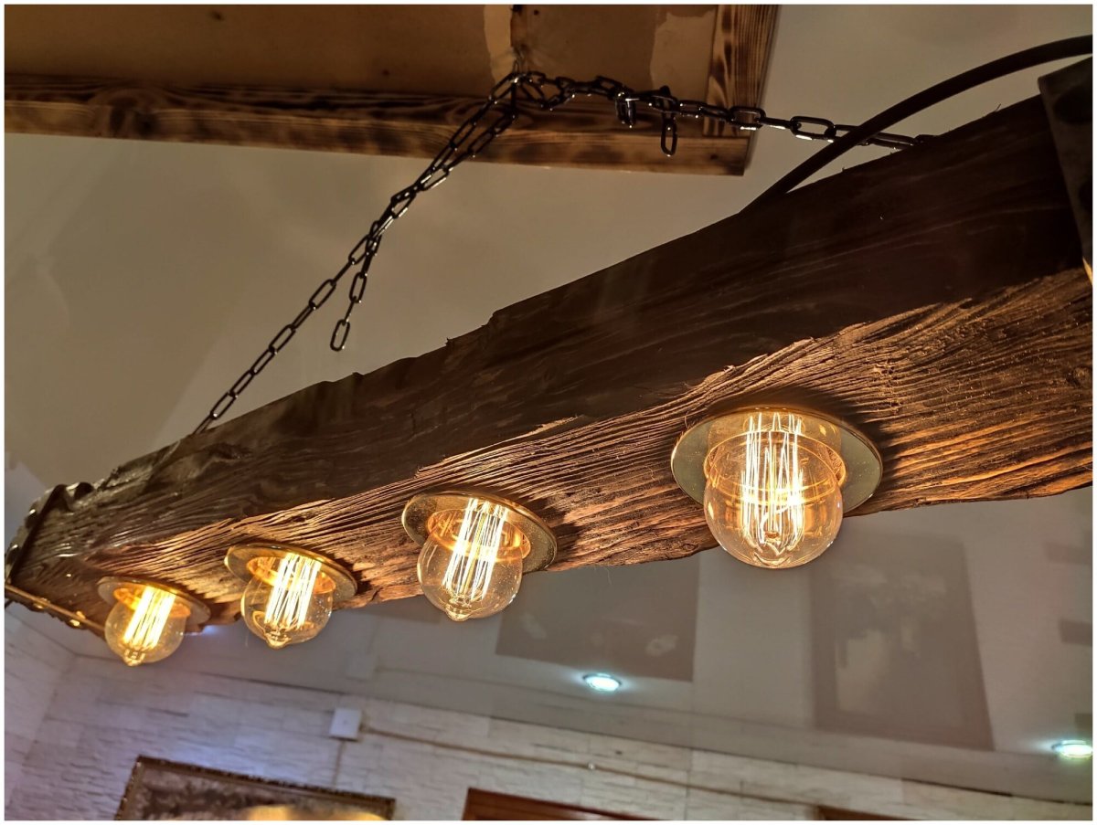 Лофт люстра из слэба