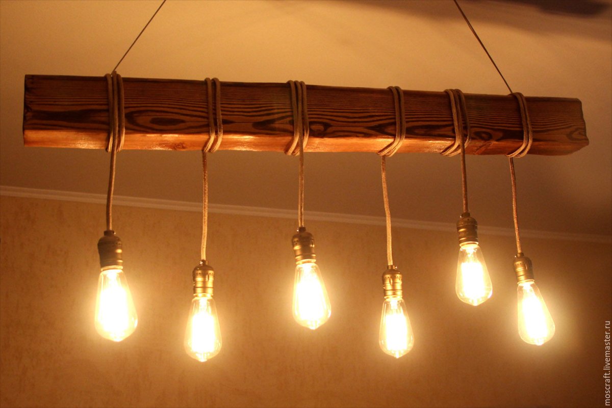 Светильники на балке в стиле лофт