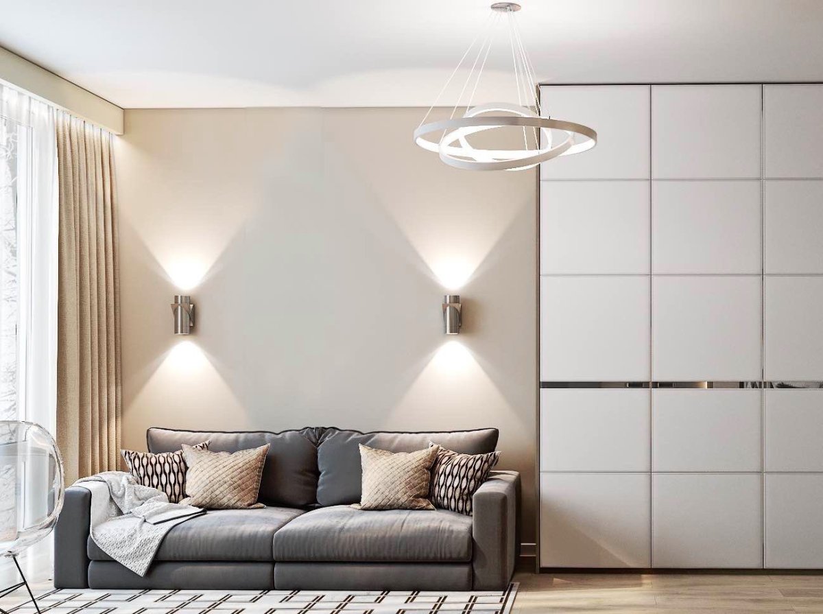 Бра над диваном в гостиной