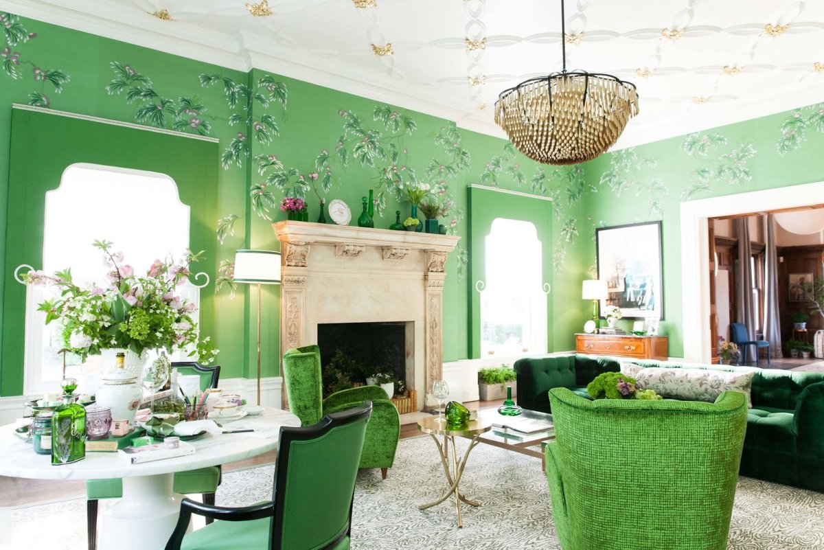 Бритиш Грин цвет в интерьере