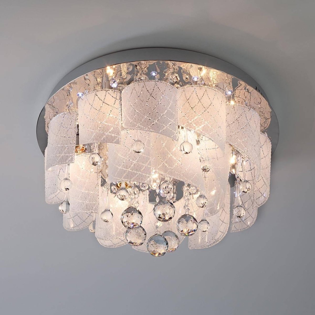 Eurosvet Cascade 80117/8 хром/белый потолочная