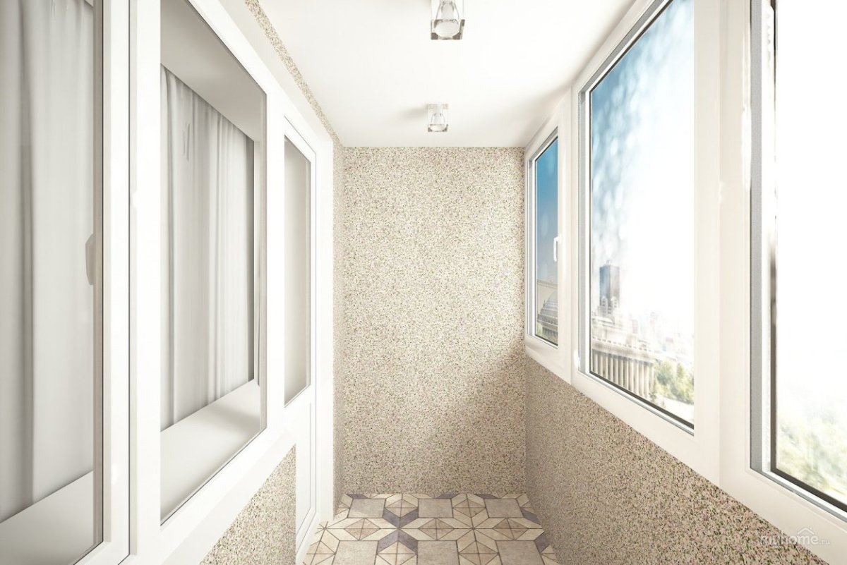 Декоративная штукатурка для внутренней отделки балкона