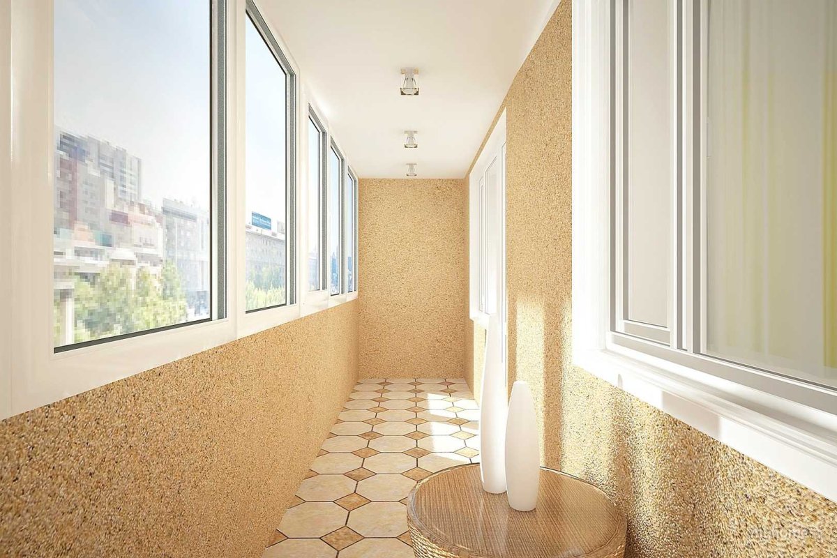 Декоративная штукатурка на балконе