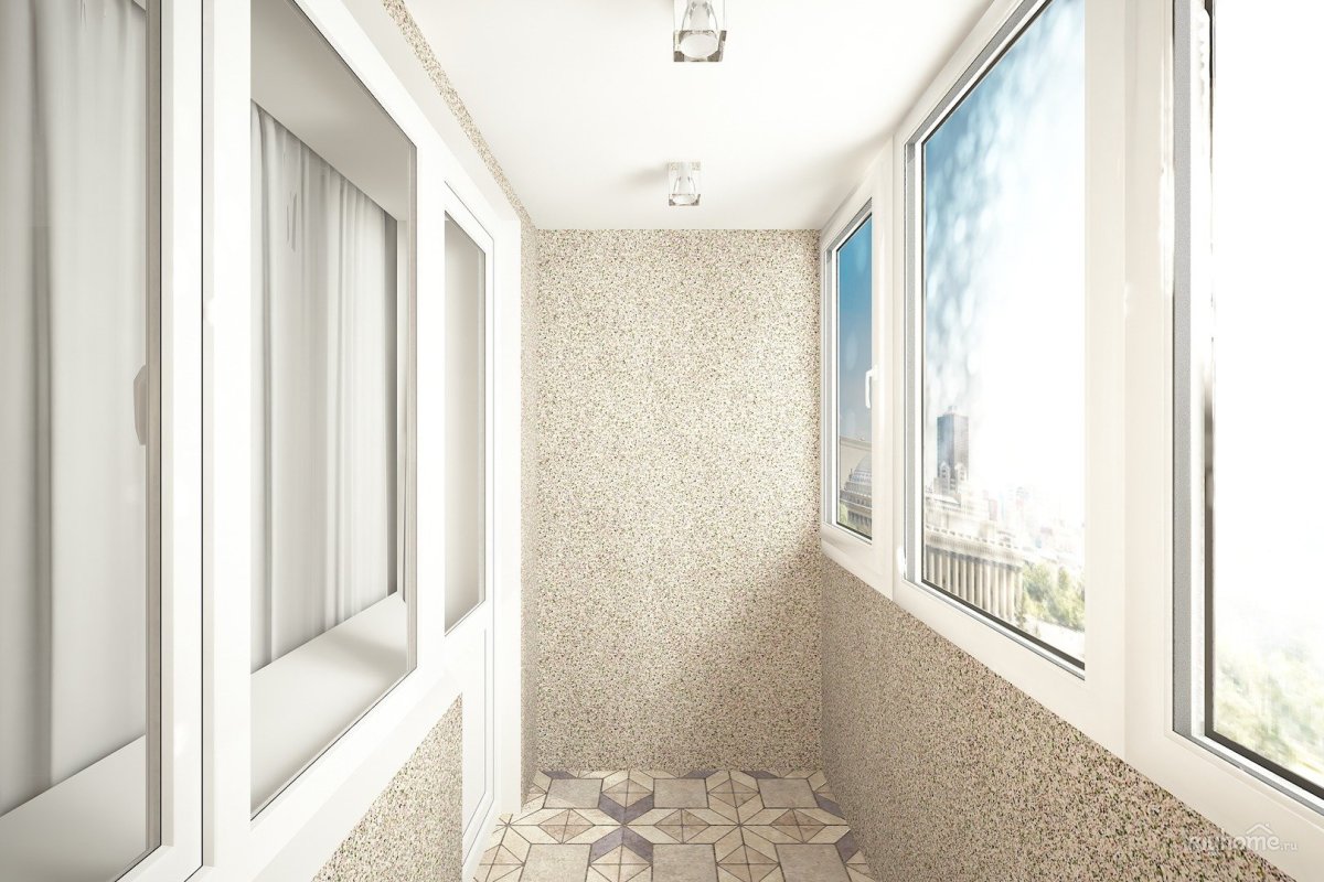 Декоративная штукатурка на балконе