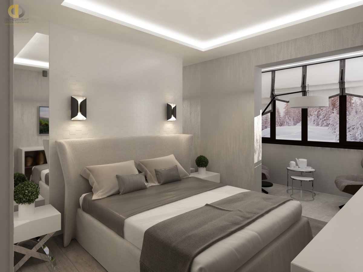 Спальня Объединенная с балконом