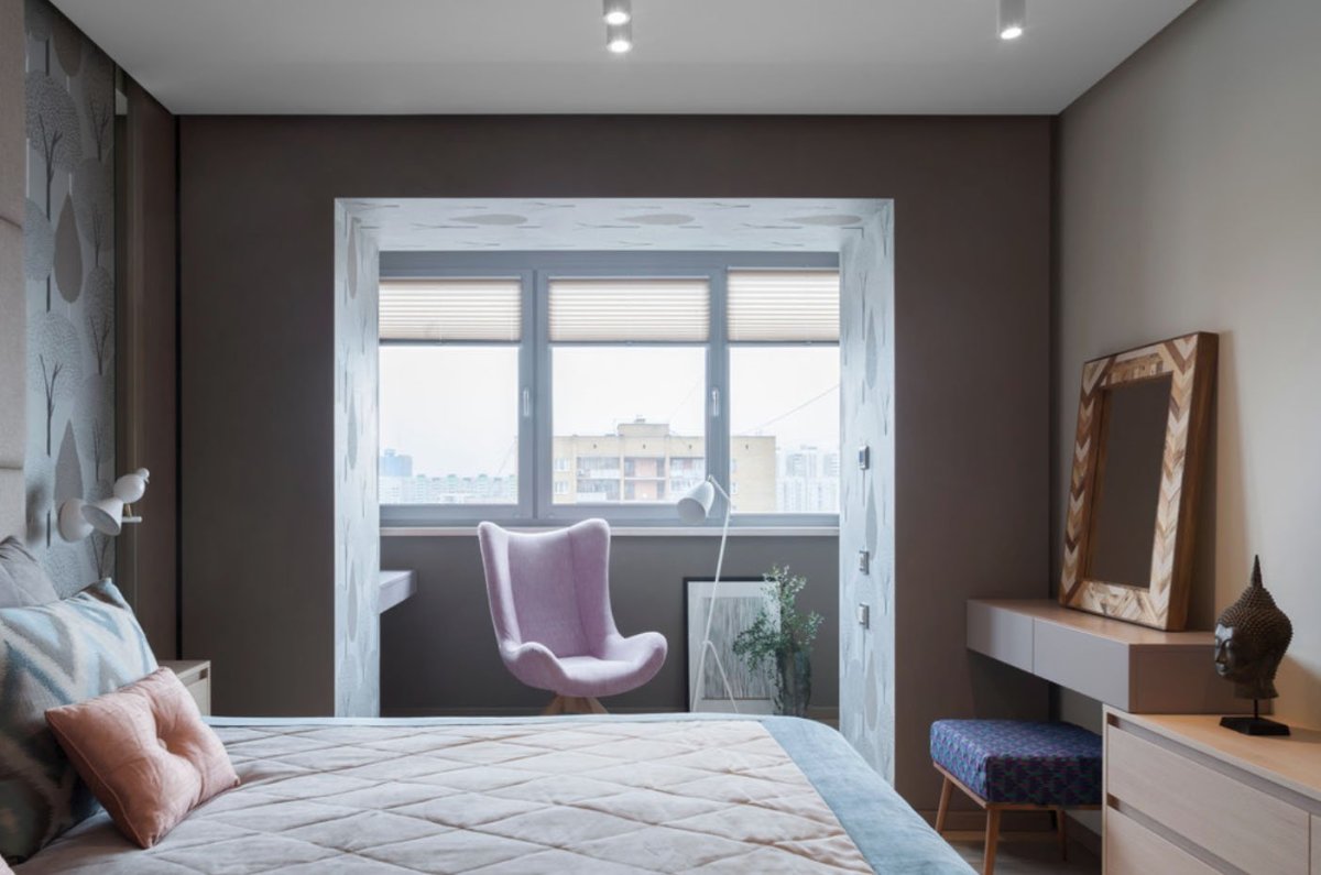 Спальня совмещенная с лоджией