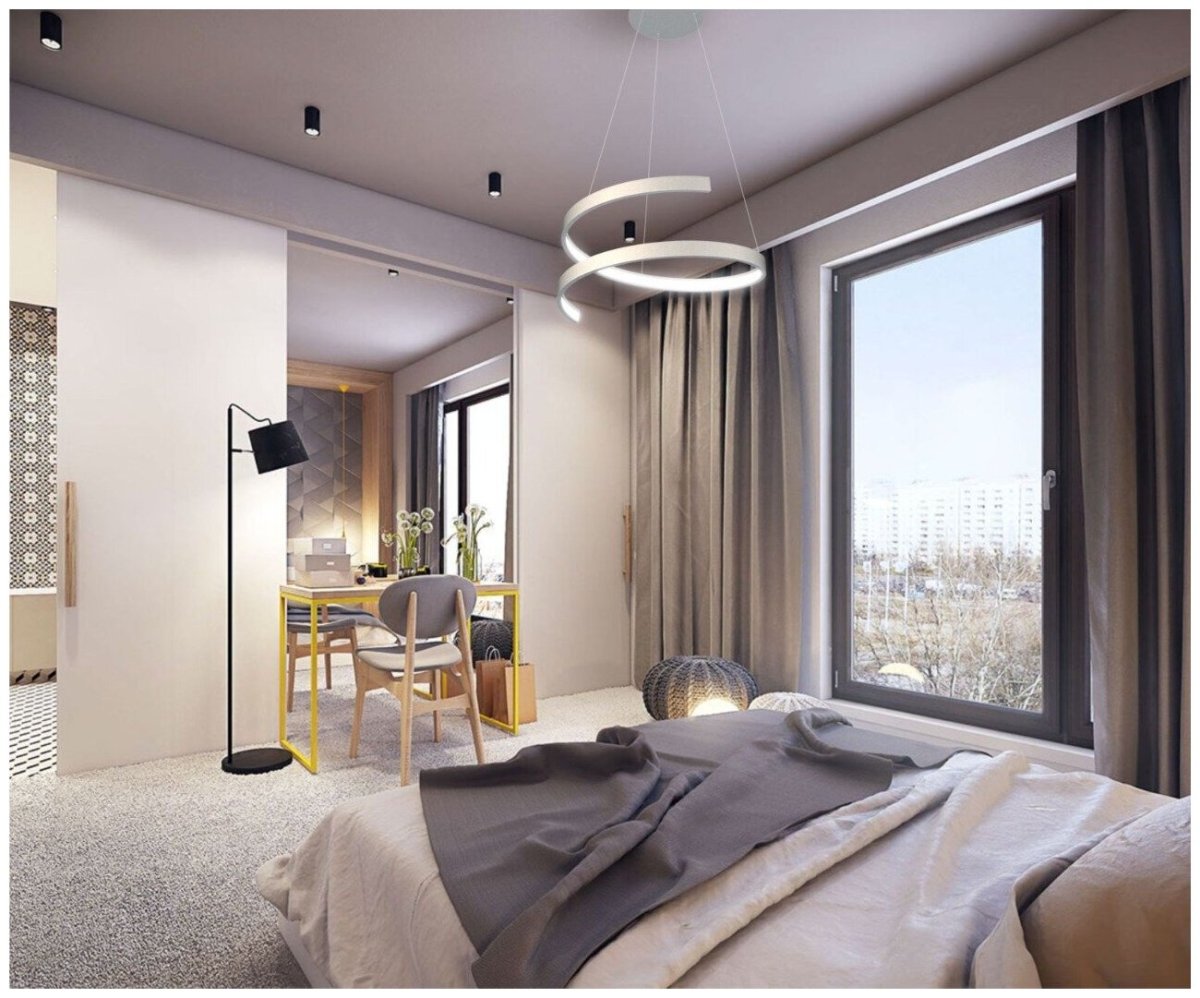 Современная спальня с балконом