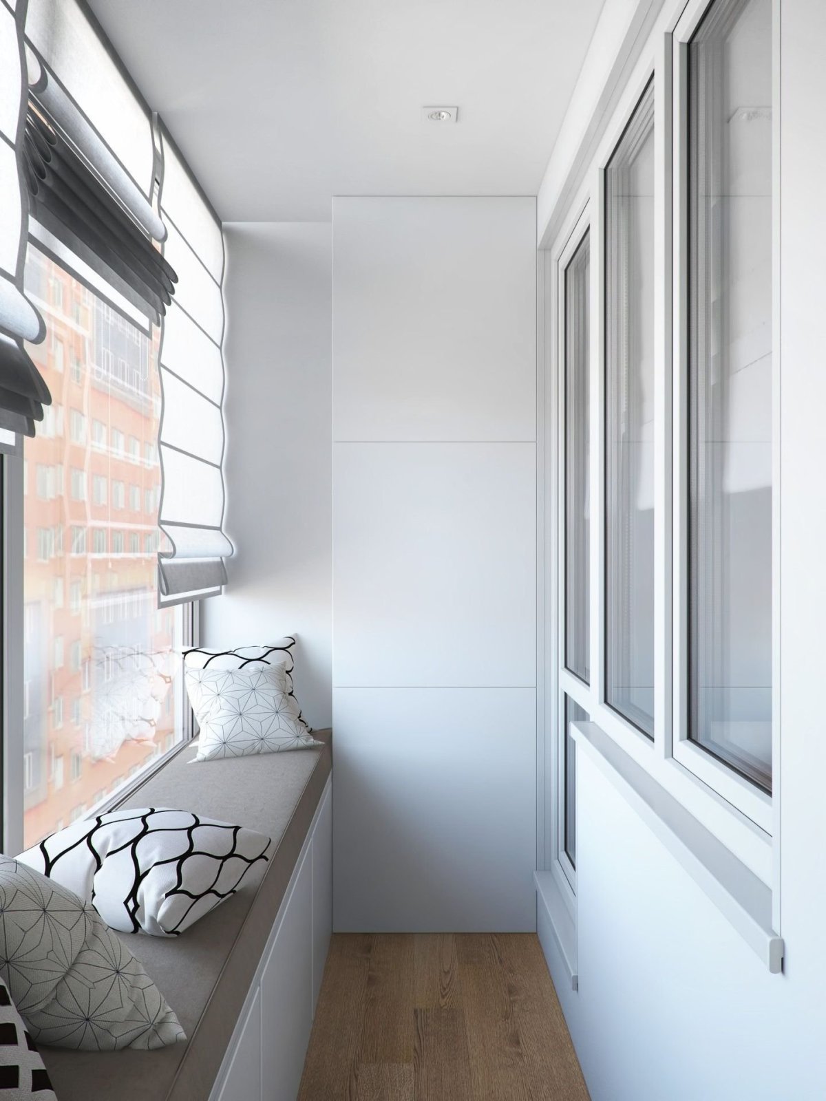 Светло серый балкон