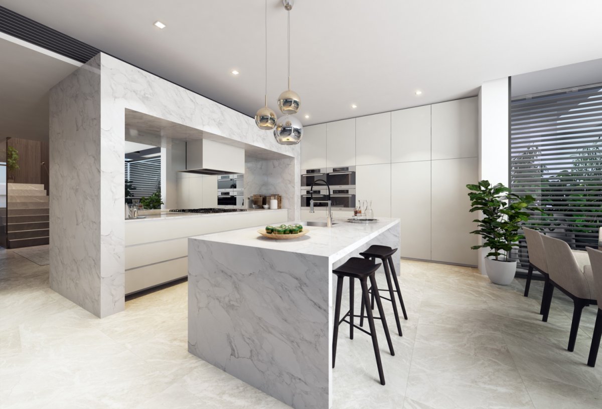 Volakas мрамор в интерьере