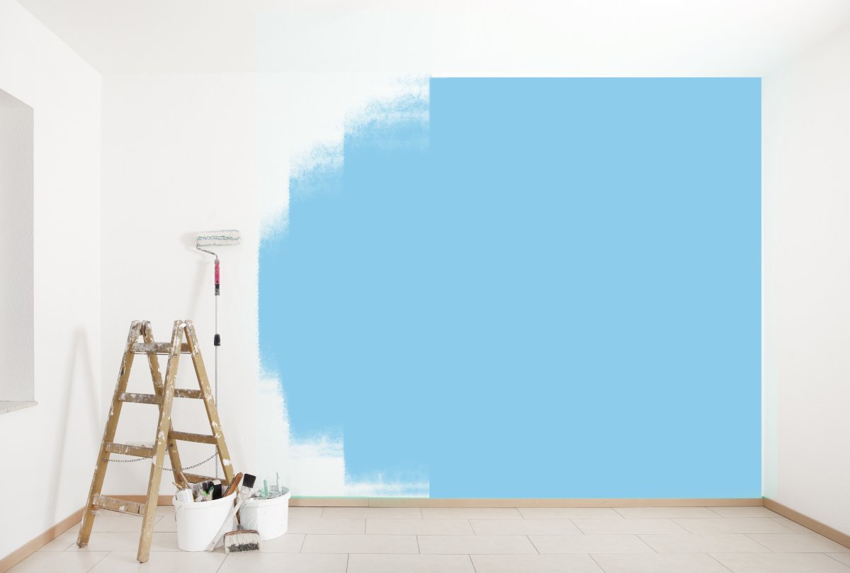 Зеленые крашенные стены