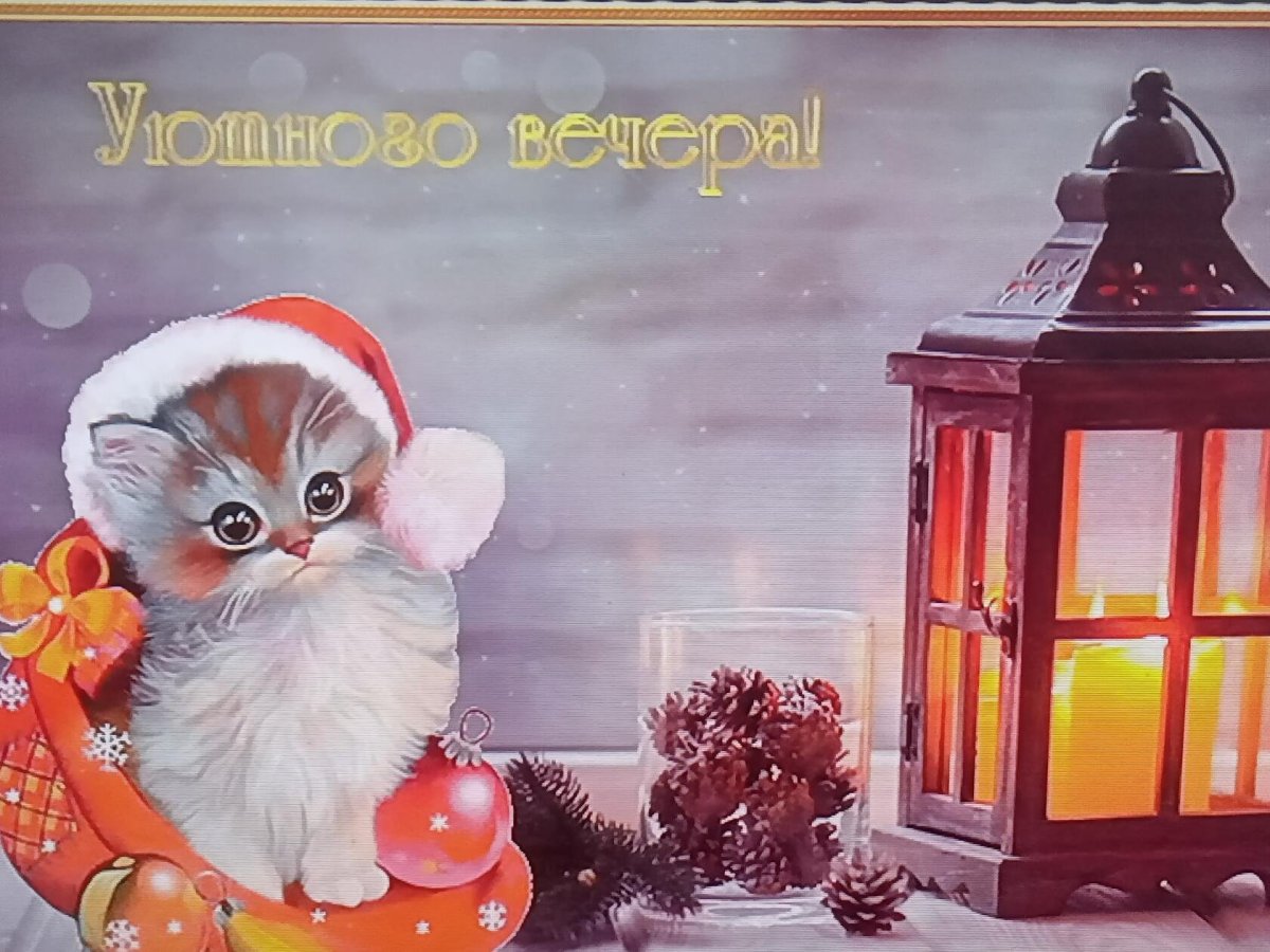 Открытки с добрым вечером зимние