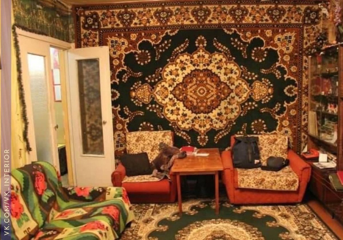 Ковер на стене в интерьере