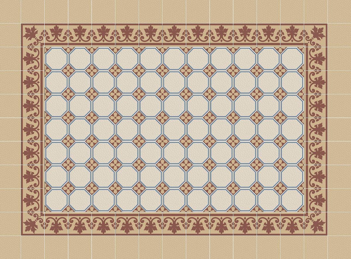 Метлахская плитка терракота