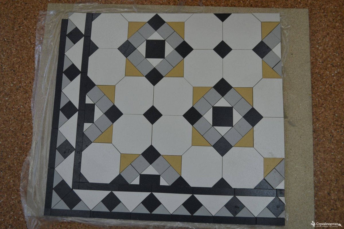 Метлахская плитка коврик