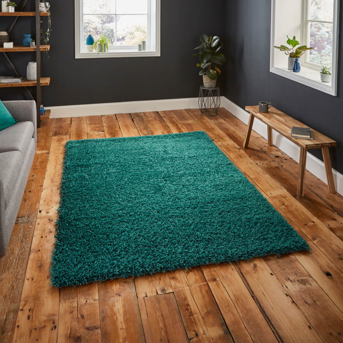 Ковёр шеги зелёный 230×120